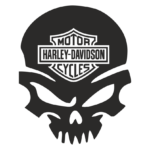 Стикер Череп и Harley Davidson