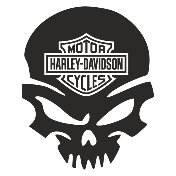 Стикер Череп и Harley Davidson