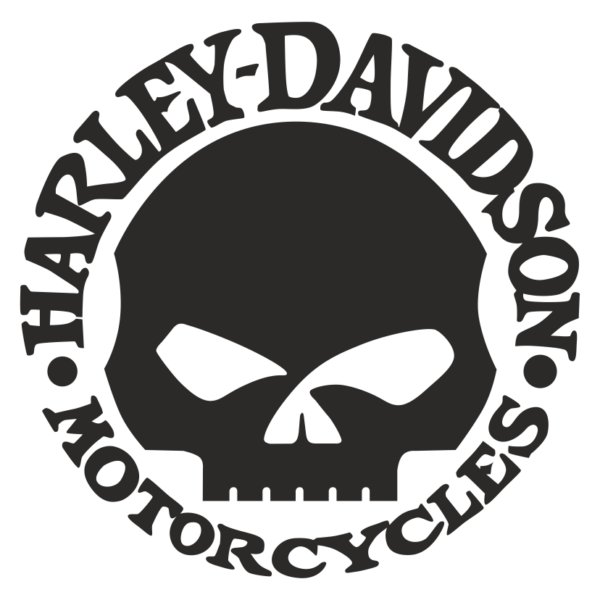Стикер череп и Harley Davidson