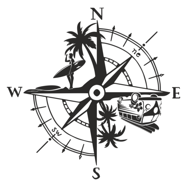 Стикер компас морска тематика