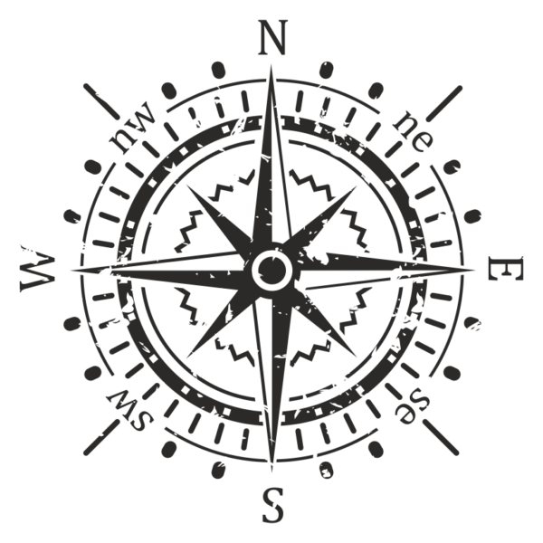 Стикер състарен компас