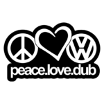 Стикер vw peace.love.dub